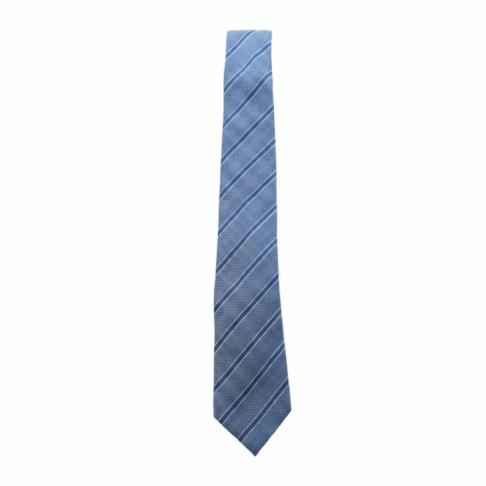 Emporio Armani Blue Silk Stripe Tie - Picture 2 of 3
